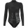 Long Sleeve Casual Bodysuit with PU belt